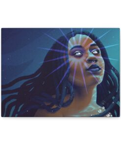 Serene Cyan "Star Deity" Canvas Print