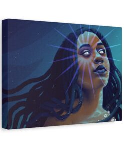 Alternative view of Serene Cyan "Star Deity" Canvas Print